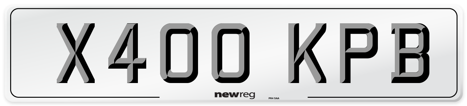 X400 KPB Number Plate from New Reg